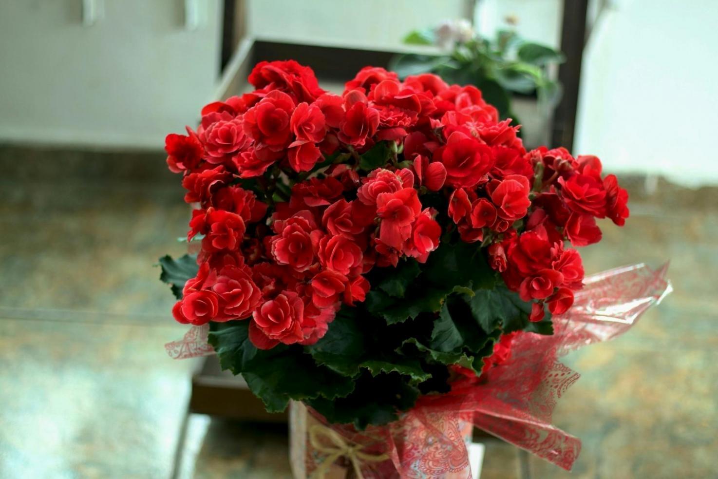 Custom floral arrangement being crafted